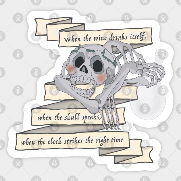 The Last Unicorn Skull Riddle Sticker by AnnaBanana